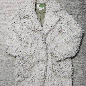 Anthropologie Cream Teddy Jacket